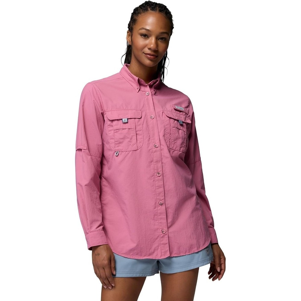 Columbia Women's Omni-Shade PFG bahama II Long Sleeve Shirt - Rosette - Size 3X